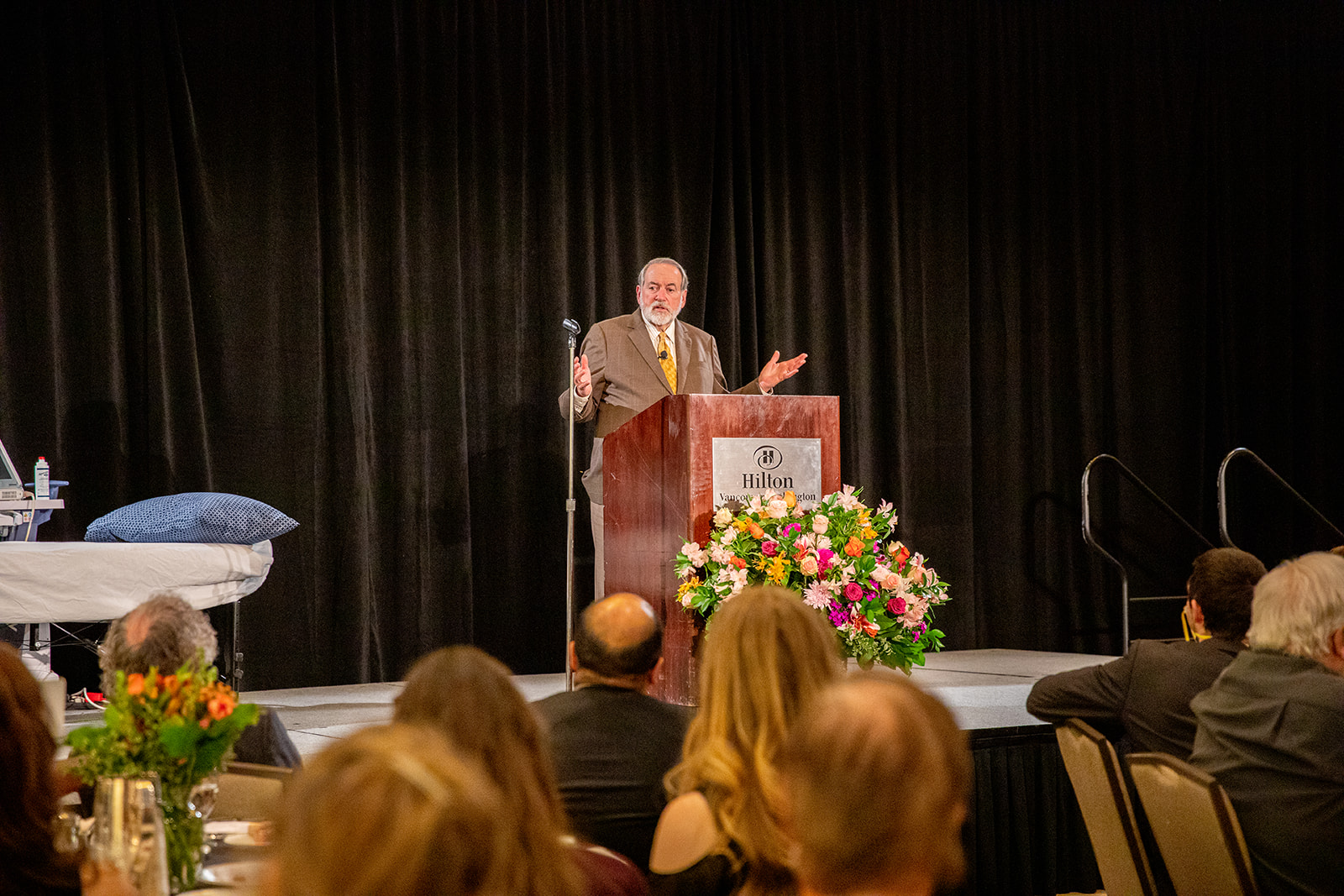 Speaker at the Pathways Banquet podium